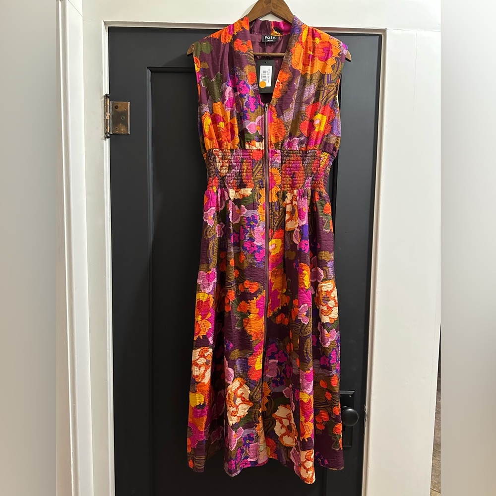 Floral Midi Dress with Vivid Colors